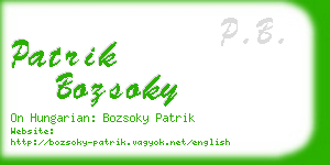 patrik bozsoky business card